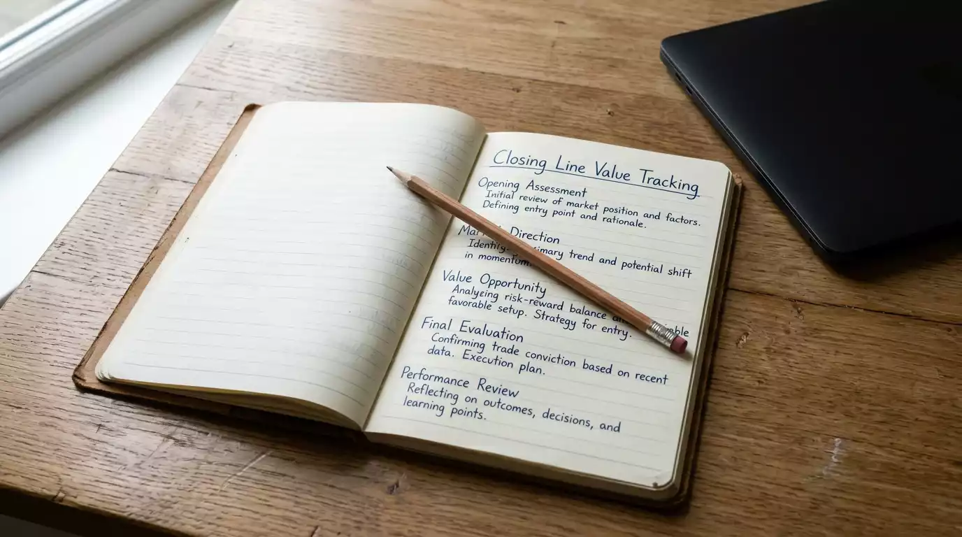 Lined notepad with a pencil resting on it placed on a wooden study desk