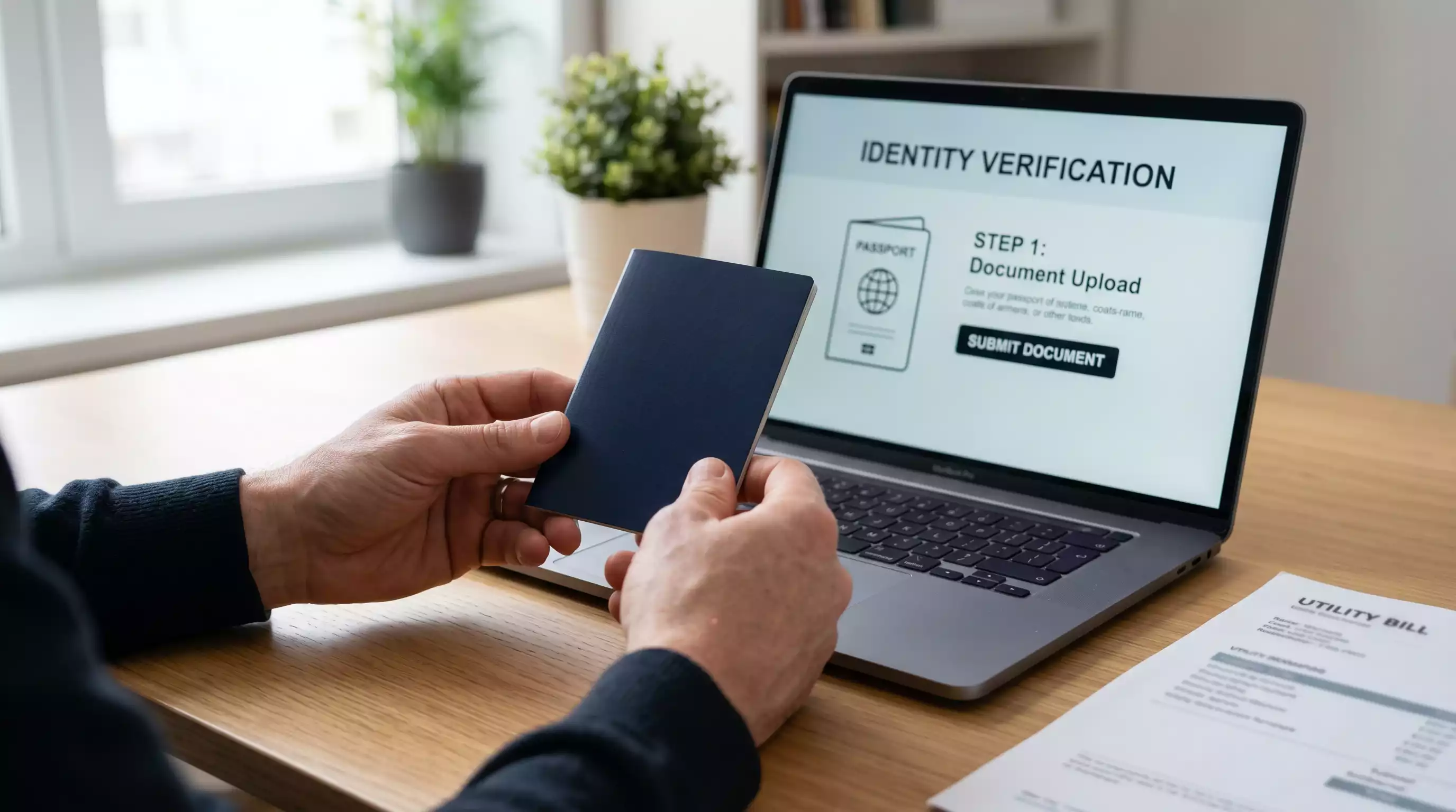UK bettor providing proof of identity and address for age verification on a UFC betting account
