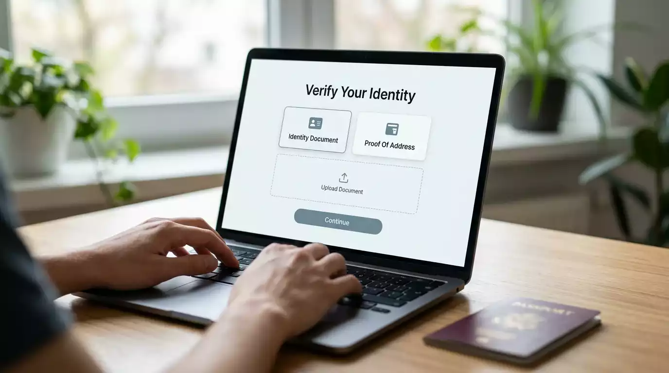 KYC document upload step during sign-up for a UK UFC betting account