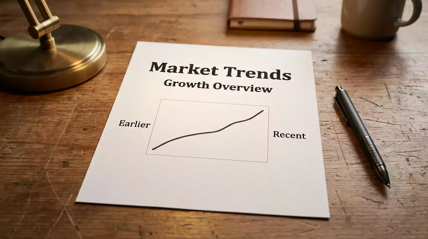 Printed line chart on a desk showing projected UK offshore gambling market growth toward 2028