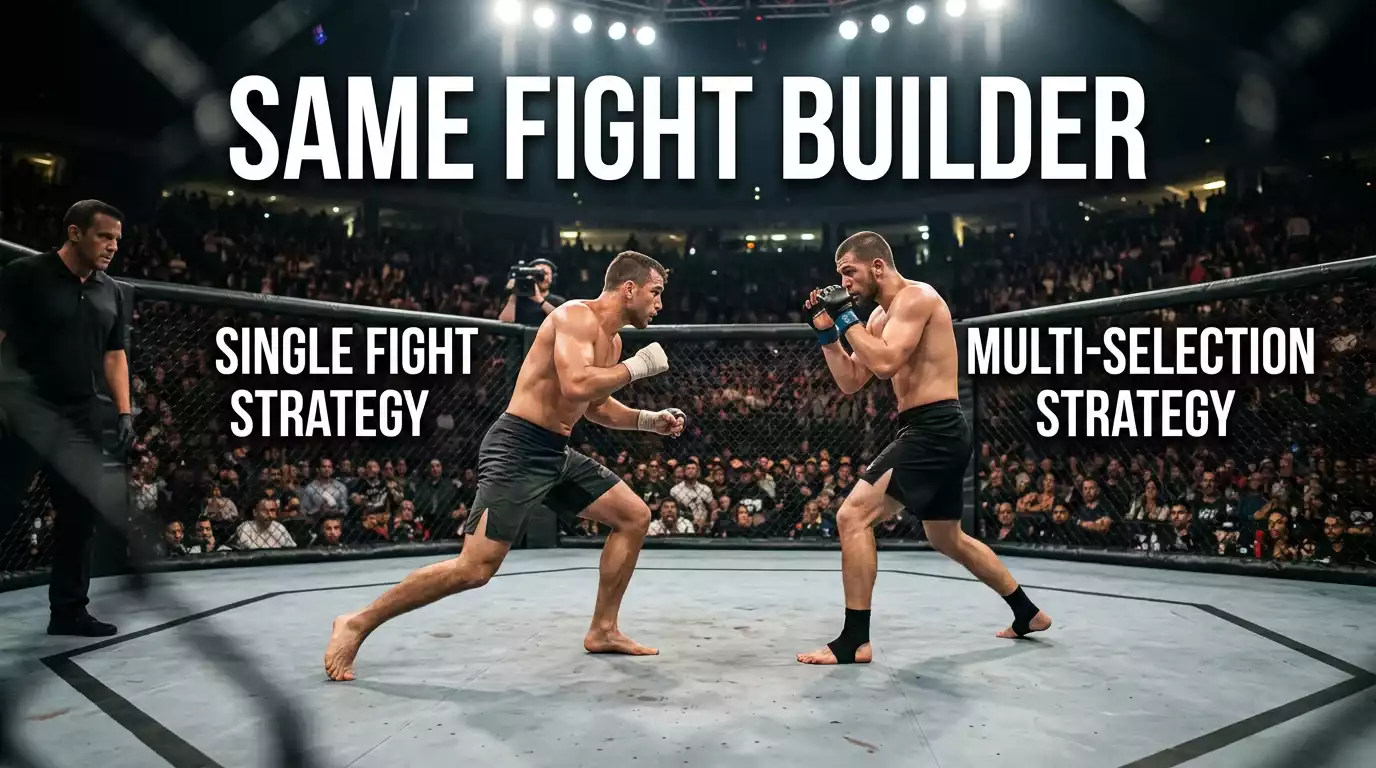 Two MMA fighters circling inside the UFC octagon during a single bout, illustrating same-fight bet builder context