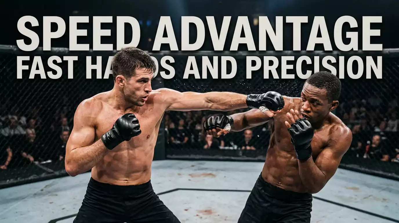 UFC bantamweight fighter in a fast combination during a round inside the octagon
