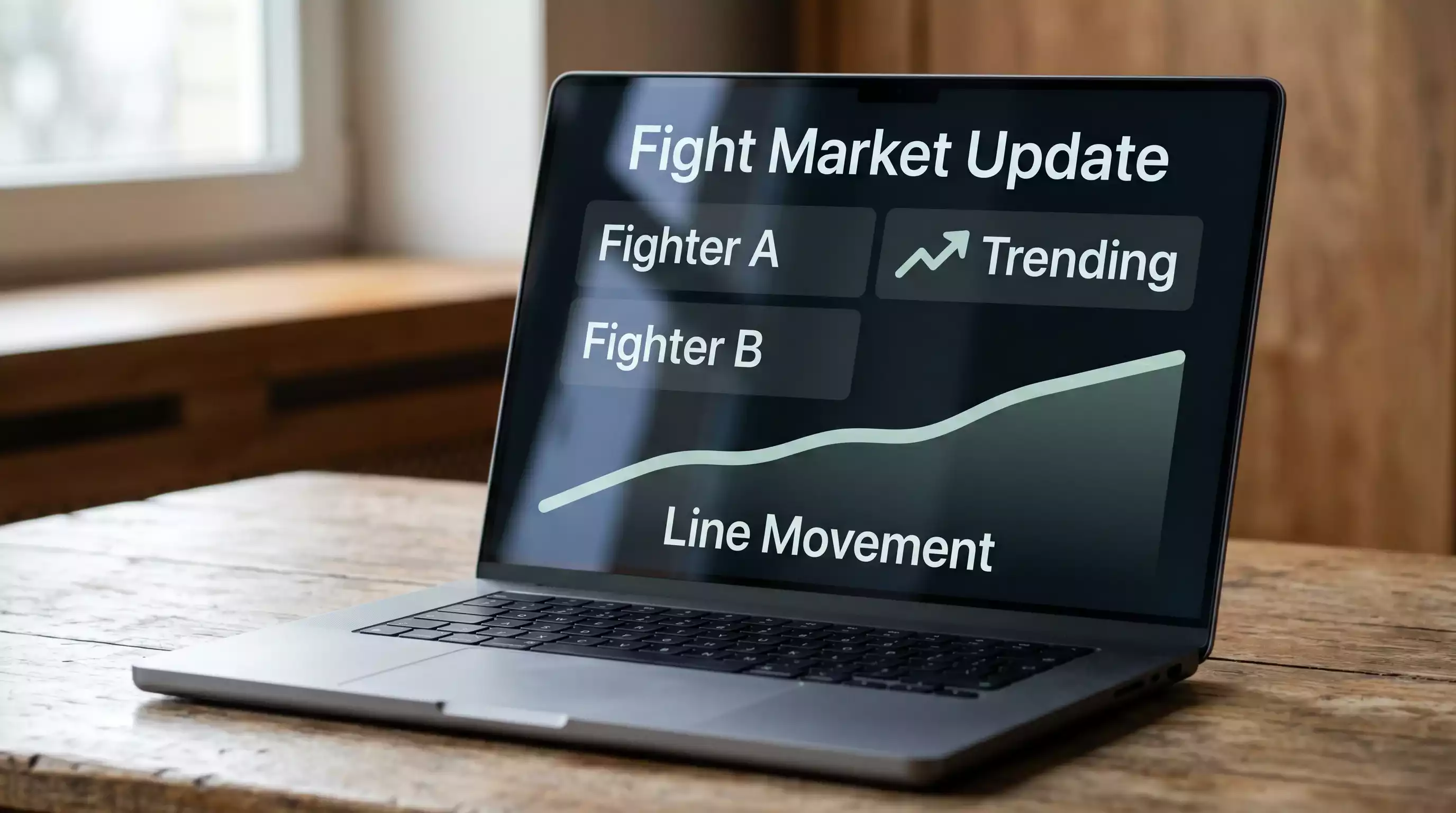 Live betting screen showing a sudden UFC moneyline shift on the day of the fight