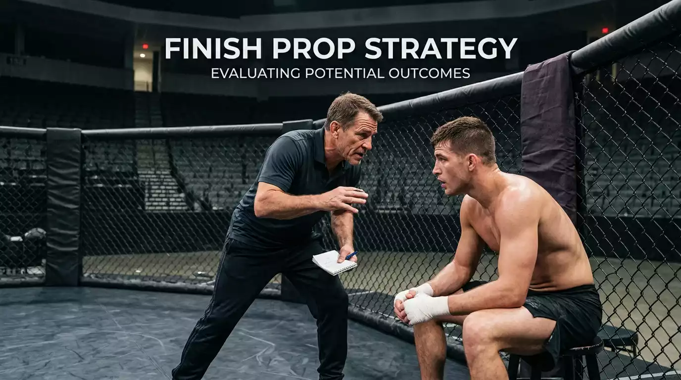 MMA coach explaining strategy on the apron of the cage to a fighter