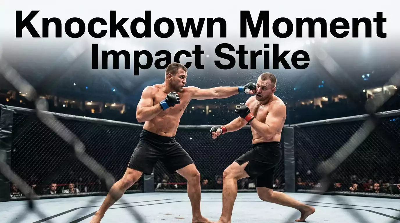 UFC heavyweight scoring a knockdown, illustrating the knockdown prop bet market