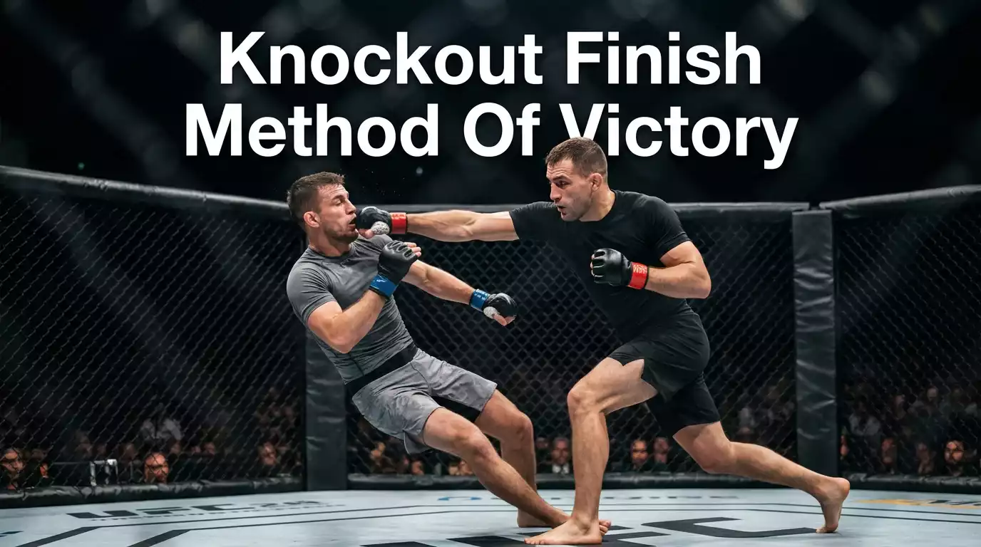 UFC fighter delivering a knockout strike in the octagon, illustrating method of victory market outcomes