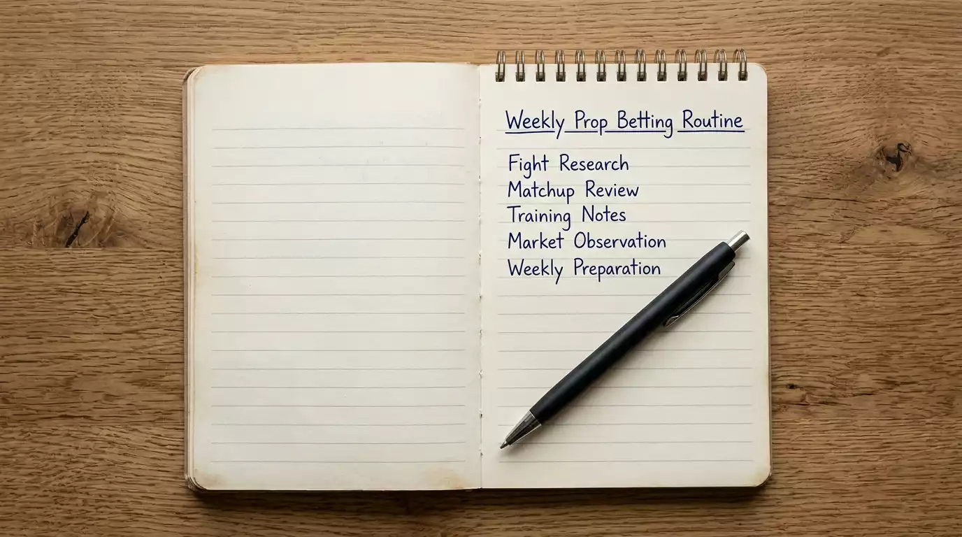 Open notebook with neat handwritten cursive notes on a tidy desk